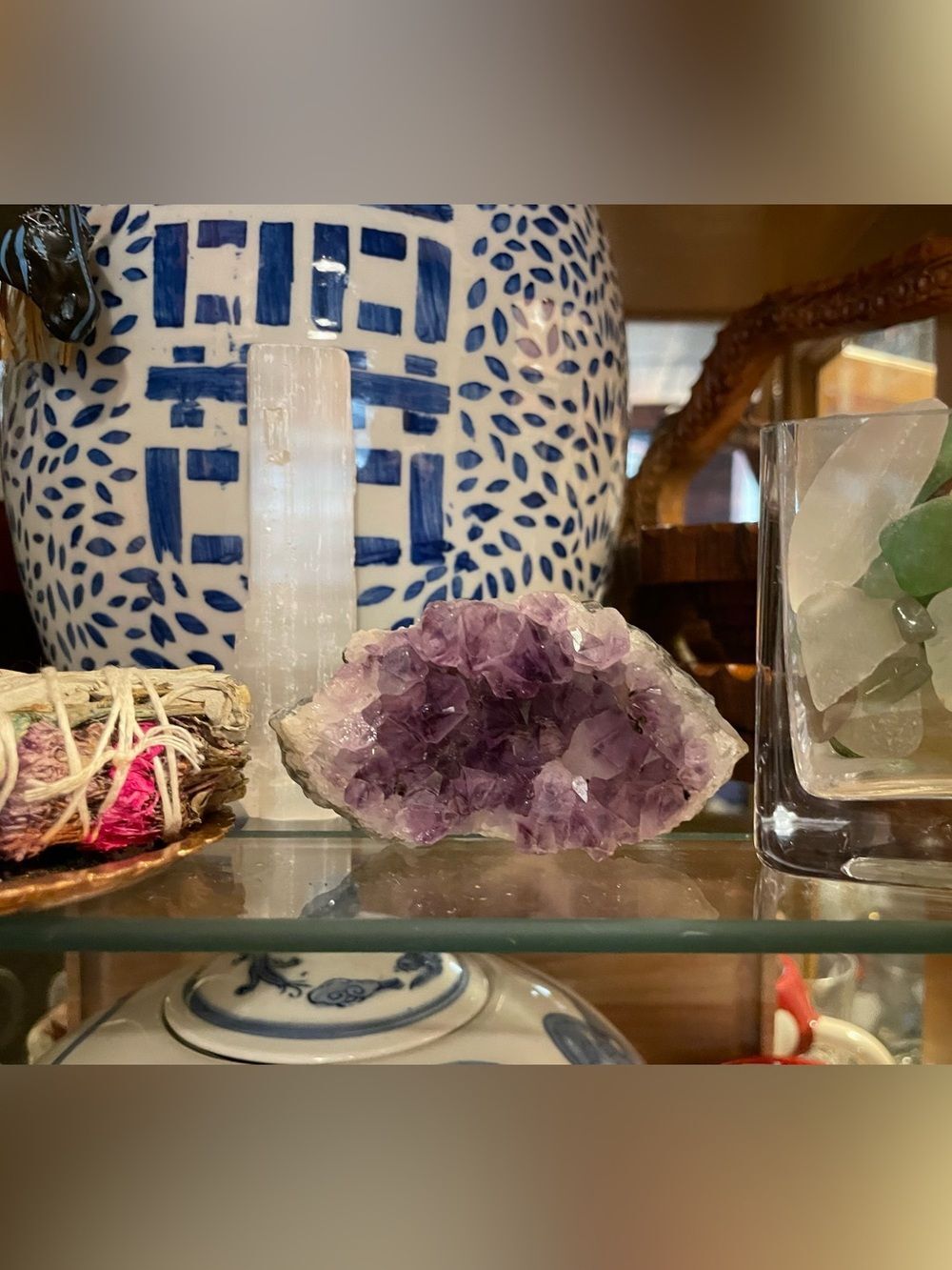 Natural Amethyst Crystal Cluster — Purple Decorative Geode Specimen - Uruguay